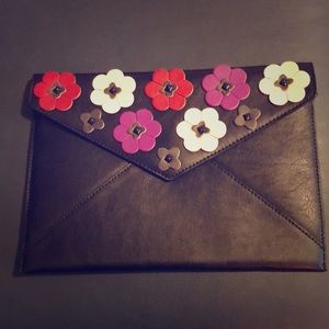 New Rebecca Minkoff Floral appliqué Leo clutch!